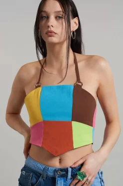 T-Shirts & Tops^The Ragged Priest Rodeo Panelled Halter Top