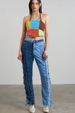 T-Shirts & Tops^The Ragged Priest Rodeo Panelled Halter Top