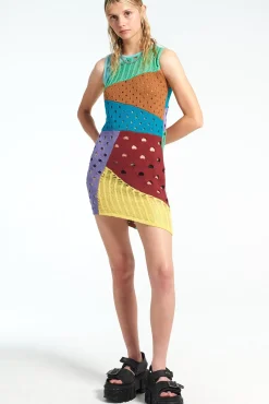 Dresses^The Ragged Priest Scavenger Patchwork Knit Mini Dress