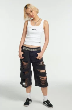Skirts & Shorts^The Ragged Priest Shredder Distressed Skater Short