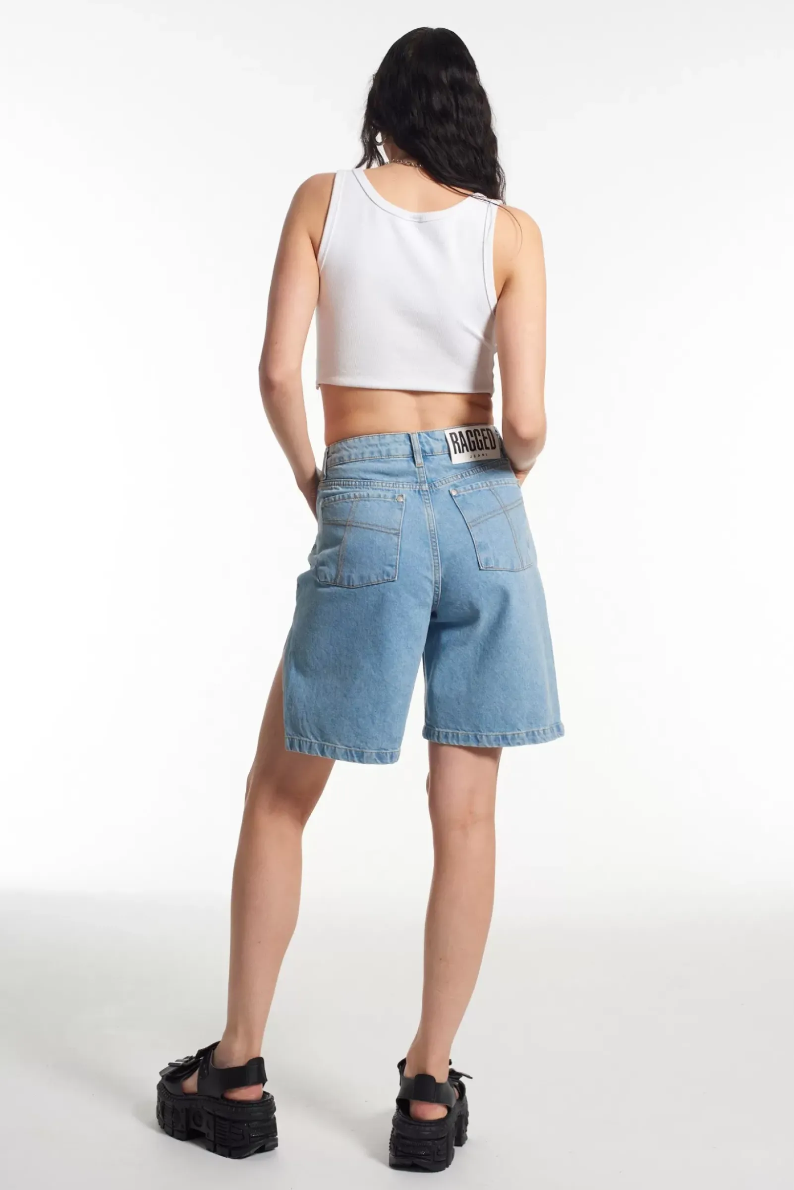 Skirts & Shorts^The Ragged Priest Side Split Short - Blue