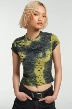 T-Shirts & Tops^The Ragged Priest Species Acid Wash Baby Tee