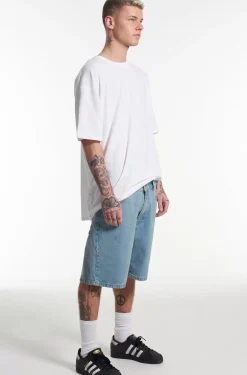 Jeans^The Ragged Priest Straight Leg Shorts Mid Blue