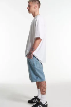 Jeans^The Ragged Priest Straight Leg Shorts Mid Blue