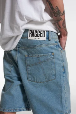 Jeans^The Ragged Priest Straight Leg Shorts Mid Blue