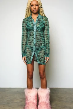 Dresses^The Ragged Priest Vocal Mesh Shirt Dress
