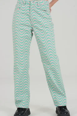 Jeans^The Ragged Priest Wave Jean - Pink & Green