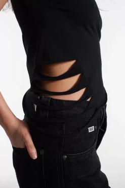 T-Shirts & Tops^The Ragged Priest Web Slashed Vest Top