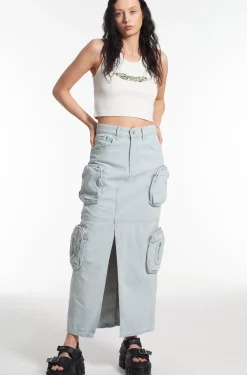 Skirts & Shorts^The Ragged Priest Zip Combat Maxi Skirt Stonewash