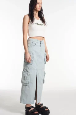 Skirts & Shorts^The Ragged Priest Zip Combat Maxi Skirt Stonewash