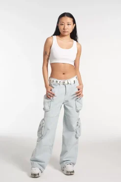 Jeans^The Ragged Priest Zip Combat Release Jean Stonewash