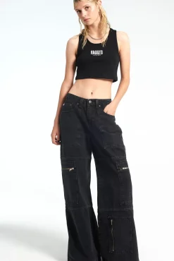 Jeans^The Ragged Priest Zip Sweeper Jean - Charcoal