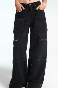 Jeans^The Ragged Priest Zip Sweeper Jean - Charcoal